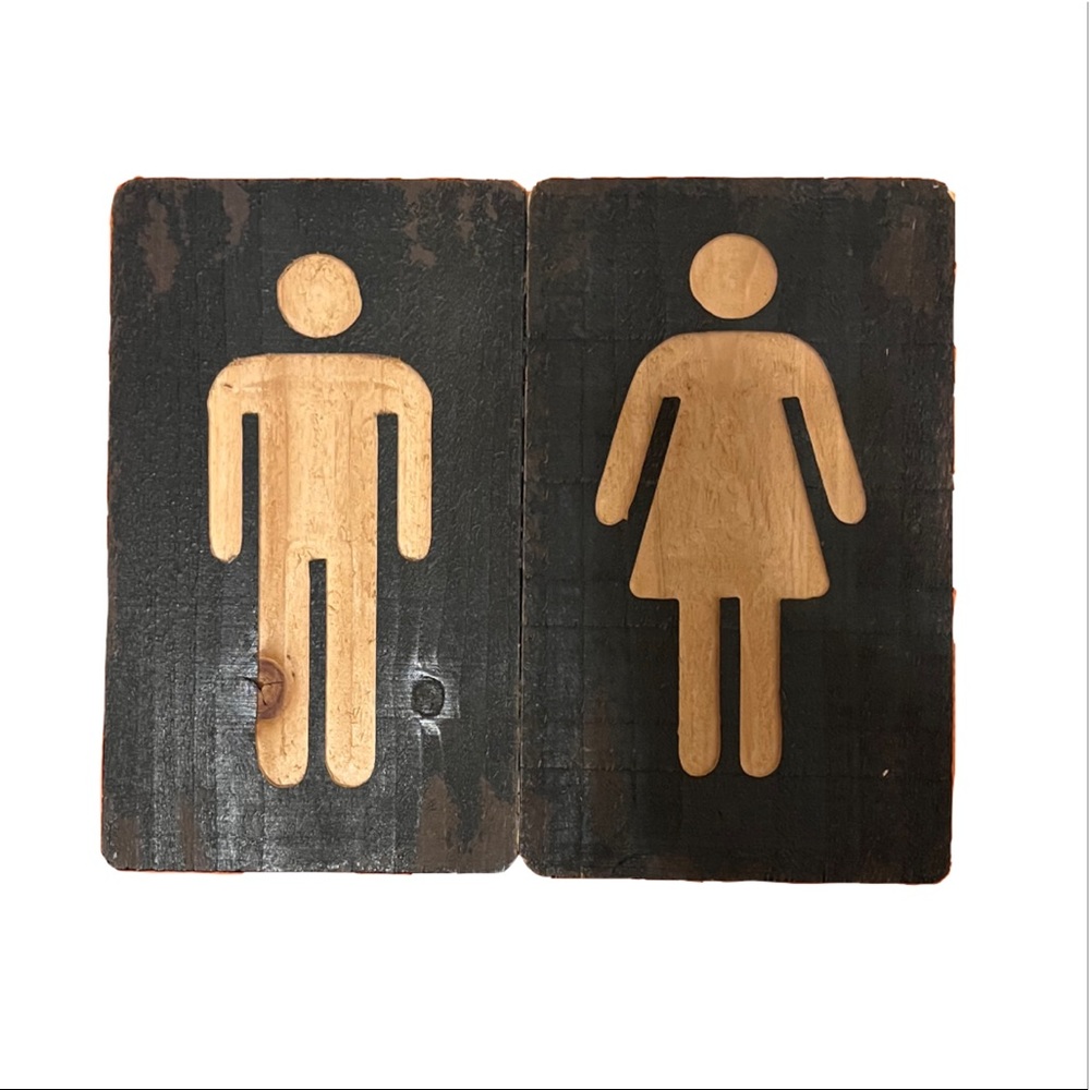 2/$15 Male & Female Wooden bathroom signs